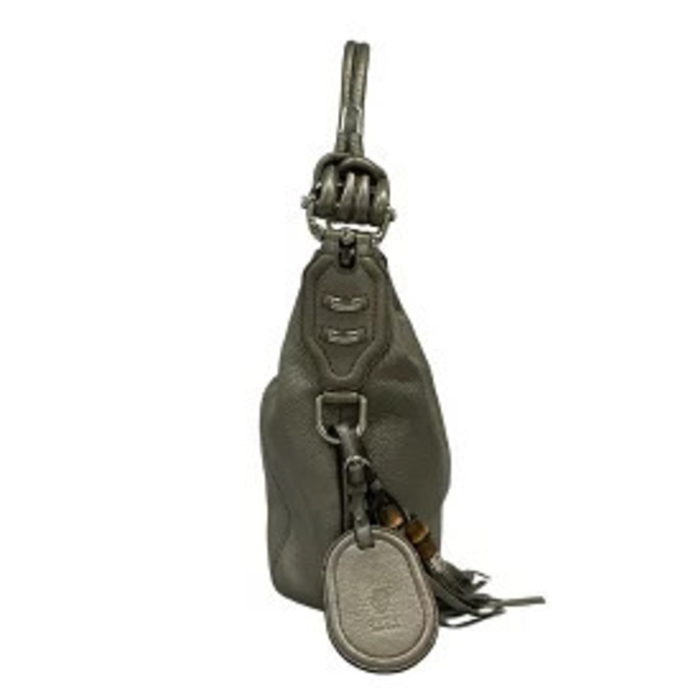 Gucci Shoulder Bag Gray Leather